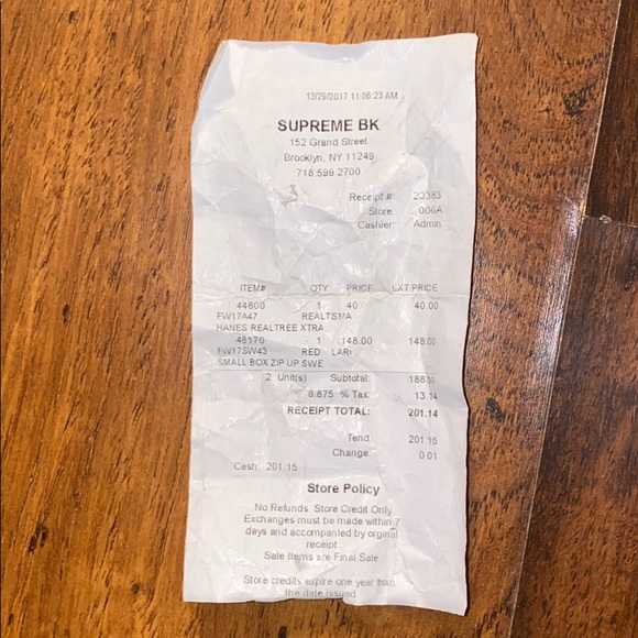 Supreme F/W17 Mini box logo zip up hoodie - Picture 5 of 5